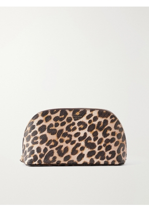Smythson - Panama Leopard-print Leather Cosmetics Case - Animal Print - One size