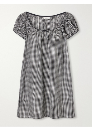 DÔEN - Julia Gingham Organic Cotton-poplin Mini Dress - Black - xx small,x small,small,medium,large,x large