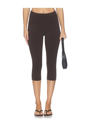SEROYA Petra Knit Capri Pant in Brown. Size XS. Also in L, M, S, XL.