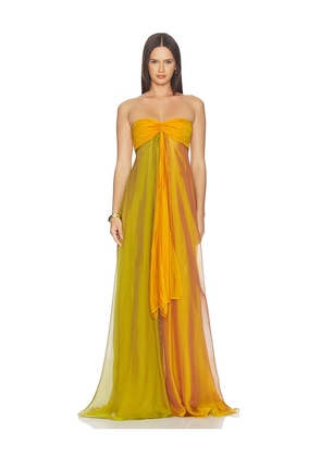retrofete Lunaria Chiffon Dress in Yellow. Size XS. Also in S.
