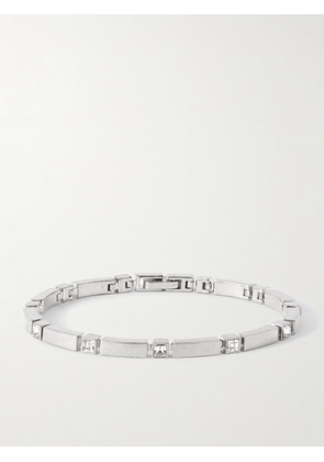 SAINT LAURENT - Crystal-Embellished Silver-Tone Bracelet - Men - Silver - M