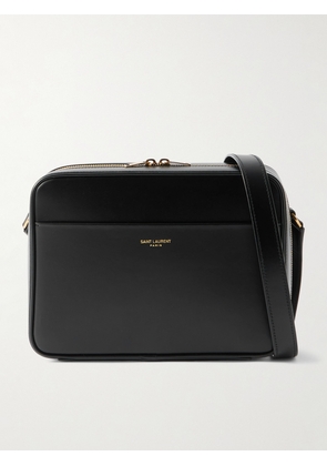 SAINT LAURENT - Logo-Print Leather Messenger Bag - Men - Black