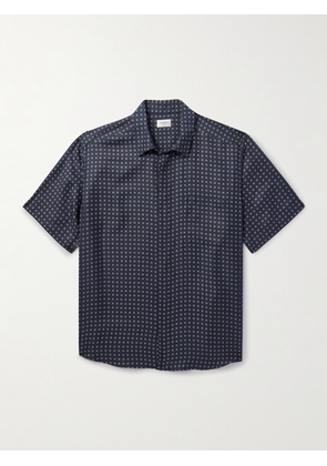 SAINT LAURENT - Printed Silk-Voile Shirt - Men - Brown - 38