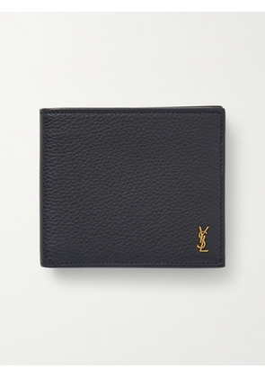 SAINT LAURENT - Logo-Appliquéd Full-Grain Leather Billfold Wallet - Men - Blue