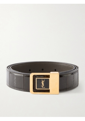 SAINT LAURENT - 3cm Eel Leather Belt - Men - Black - EU 80