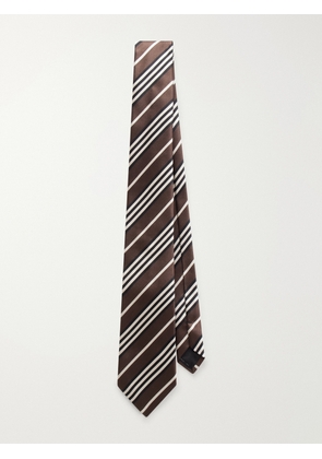 SAINT LAURENT - Rayures 7cm Silk Tie - Men - Brown