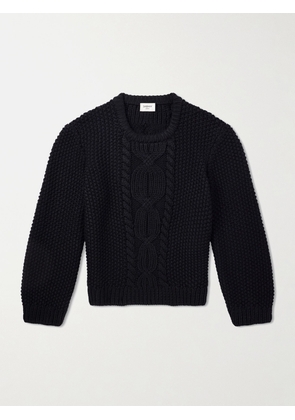 SAINT LAURENT - Knitted Wool Sweater - Men - Black - S