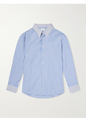 SAINT LAURENT - Striped Cotton-Poplin Shirt - Men - Blue - EU 39