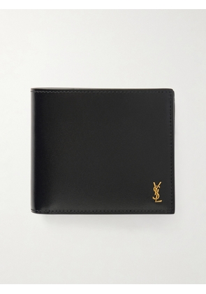 SAINT LAURENT - Logo-Embellished Leather Bifold Wallet with Money Clip - Men - Black