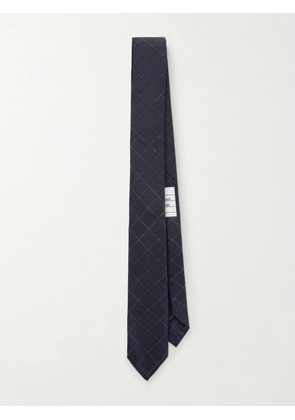 Thom Browne - 2cm Checked Cotton and Wool-Blend Tie - Men - Blue