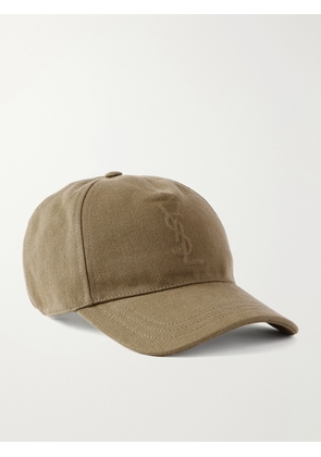 SAINT LAURENT - Logo-Debossed Cotton-Twill Baseball Cap - Men - Green - 57