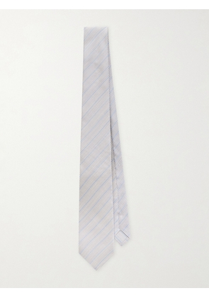 SAINT LAURENT - 7cm Striped Silk-Voile Tie - Men - Blue - L