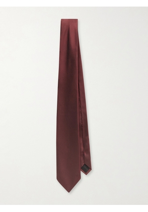 SAINT LAURENT - 7cm Silk-Taffeta Tie - Men - Burgundy - L