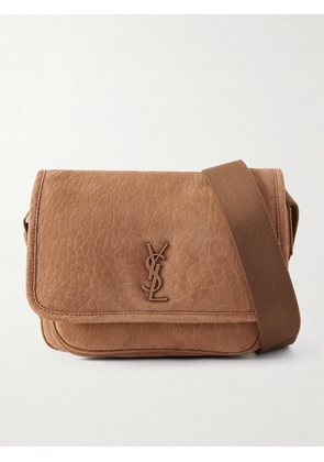 SAINT LAURENT - Niki Nubuck Shoulder Bag - Men - Brown