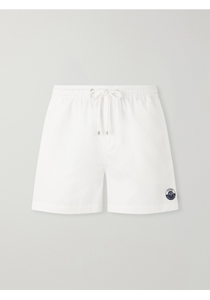 FRAME - Straight-Leg Logo-Embroidered Cotton-Twill Drawstring Shorts - Men - Neutrals - S
