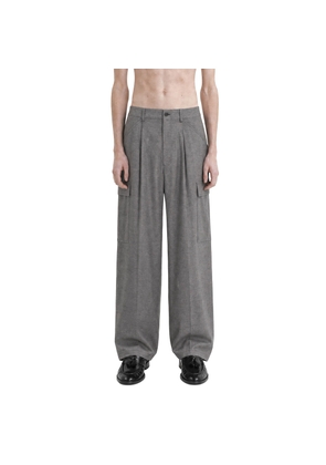 Wool Cashmere Denim-Effect Cargo Pants