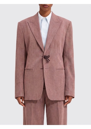 BOTTEGA VENETA Single-Breasted Wool Blazer with Tie Closure and Knot Charm