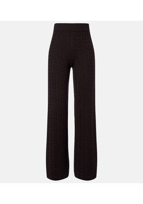 Agnona Cable-knit cashmere wide-leg pants