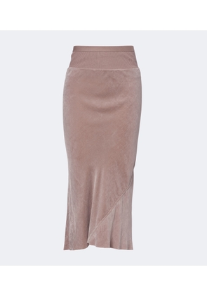 Rick Owens Velvet midi skirt