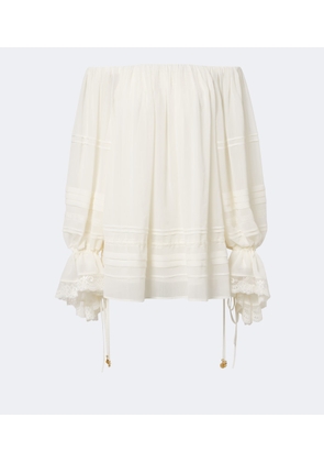 Xu Zhi Lace-trimmed off-shoulder top