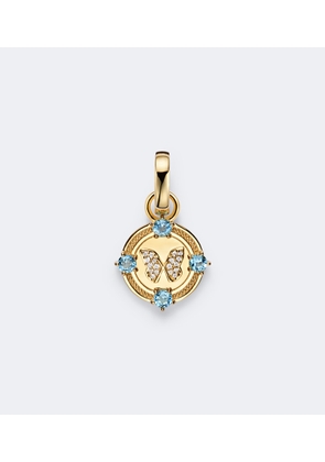 FoundRae Reverie Butterfly 18kt gold pendant with diamonds and topaz