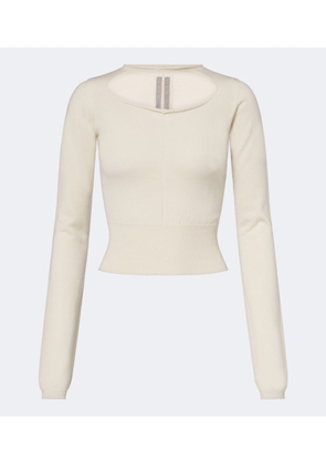 Rick Owens Slashed cut-out cropped virgin wool sweater