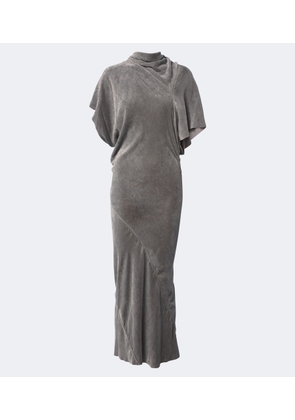 Rick Owens Seb draped velvet midi dress