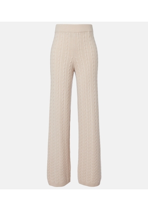 Agnona Cable-knit cashmere wide-leg pants
