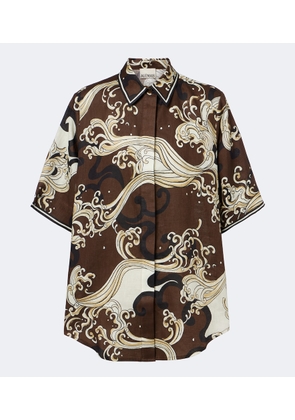 Alemais Otis printed oversized linen shirt