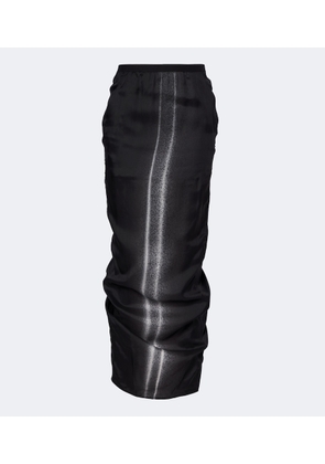 Rick Owens Soft Pillar gathered printed maxi skirt