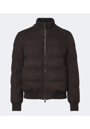Fedeli Padded suede bomber jacket