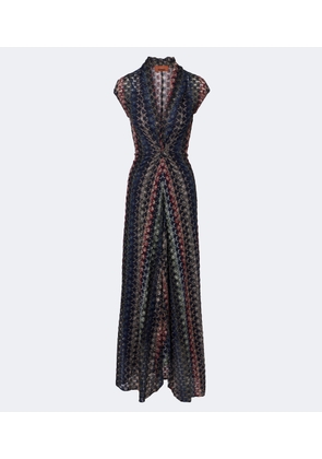 Missoni Gathered knitted maxi dress