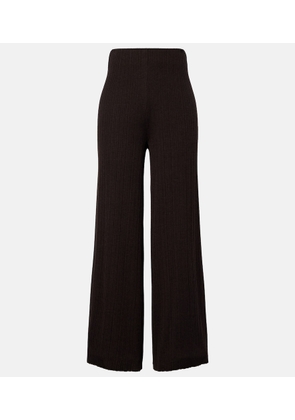 Agnona Cashmere, wool, and silk wide-leg pants
