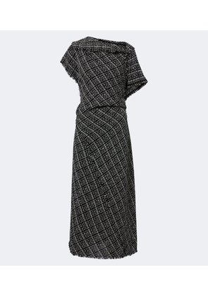 Erdem Checked cotton-blend tweed midi dress