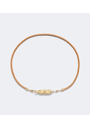 Marie Lichtenberg 18kt gold and leather pendant necklace with diamonds