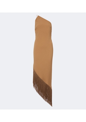 Taller Marmo Antelope fringe-trimmed asymmetric midi dress