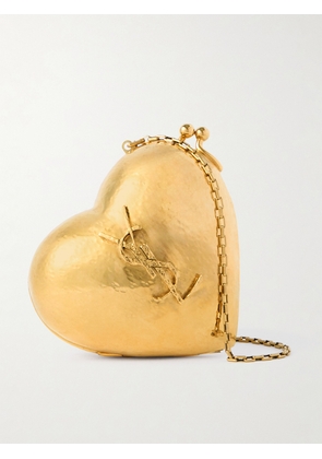 SAINT LAURENT - Evening Gold-tone Clutch - One size