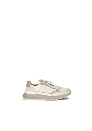 Brunello Cucinelli Beige Calf Leather Bos Taurus Athletic Sneakers - EU40/US7