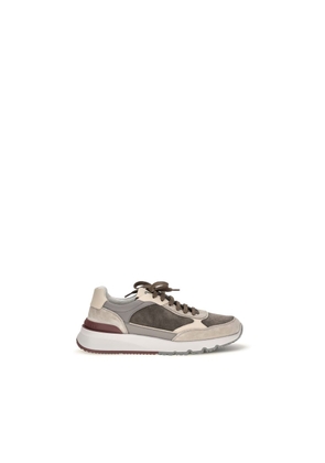 Brunello Cucinelli Gray Calf Leather Bos Taurus Chunky Sneakers - EU40/US7