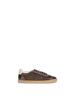 Brunello Cucinelli Brown Calf Leather Bos Taurus Low Top Sneakers - EU42/US9