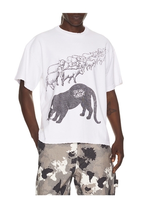 Barriers Worldwide Social Threat Tee in White. Size S. Also in M, L, XL/1X.