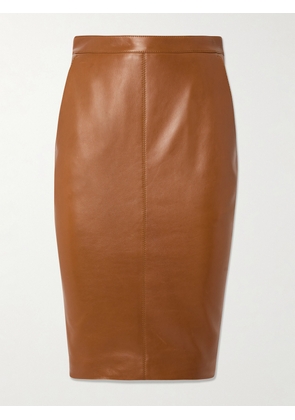 SAINT LAURENT - Leather Skirt - Brown - FR 34,FR 36,FR 38