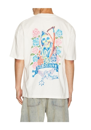 ALLSAINTS Cray Short Sleeve Tee in White. Size S. Also in M, L, XL/1X.