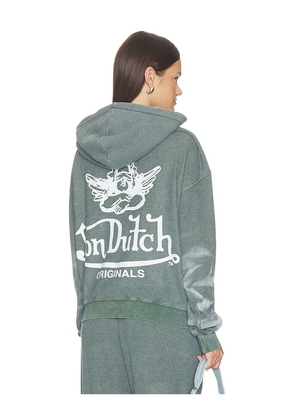 Boys Lie X Von Dutch Racer Hoodie in Green. Size XS/S. Also in M/L.