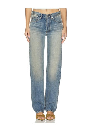 Aya Muse Straight Denim Jeans in Blue. Size XS. Also in S, M, L.