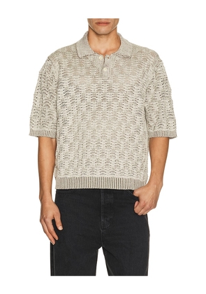 Corridor Cable Lace Polo in Grey. Size L. Also in XL/1X, S, M.