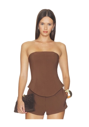 ALL THE WAYS Harlem Strapless Top in Brown. Size XXS. Also in XS, S, M, L, XL.