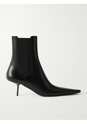 SAINT LAURENT - Victoire Leather Ankle Boots - Black - EU 36,EU 37,EU 37.5,EU 38,EU 38.5,EU 39,EU 39.5,EU 40,EU 41,EU 42