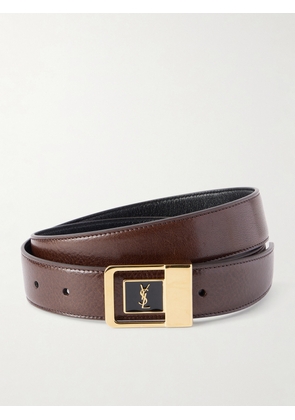SAINT LAURENT - La 66 Leather Belt - Brown - 65,70,75,80,85,90,95,100