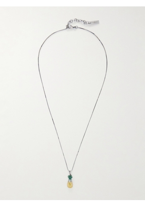 SAINT LAURENT - Pineapple Silver-tone And Enamel Necklace - M
